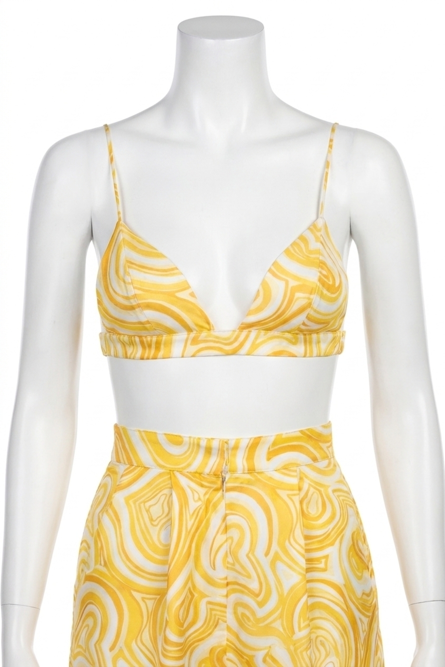 NEW RONNY KOBO kara bra crop top in yellow